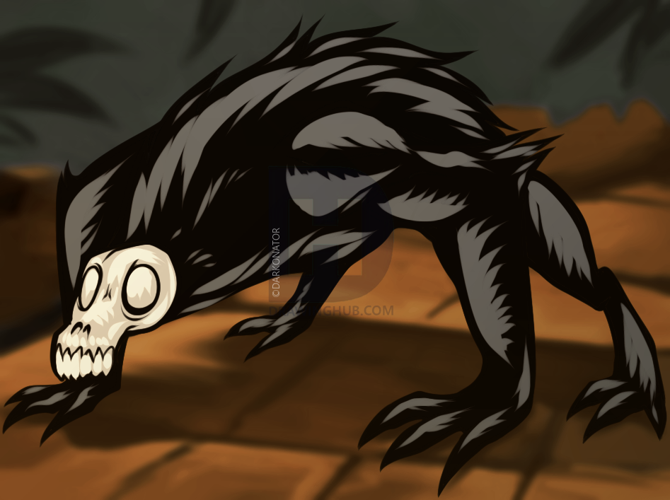 947x707 How To Draw An Evil Demon Monkey From Temple Run, Step - Evil Demon Drawings