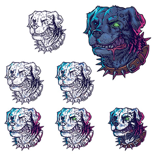 640x640 Vector Set Illustrations Of Evil Mad Dogs Red Dogs, Dog, Angry - Evil Dog Drawing