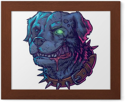 400x328 Illustration Of Evil Mad Dog Wall Mural We Live To Change - Evil Dog Drawing