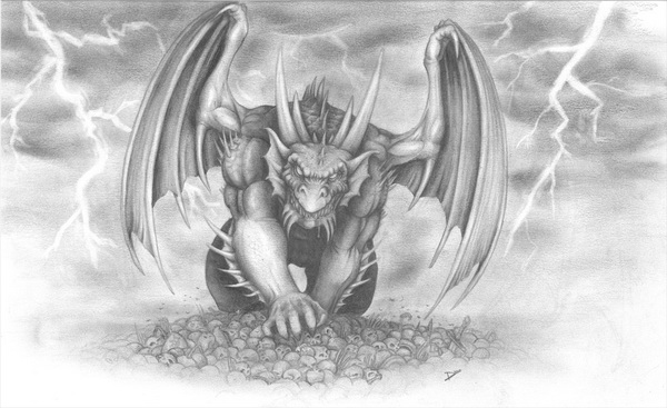 600x367 Evil Dragon Drawing Picture Drawing Skill - Evil Dragon Drawing