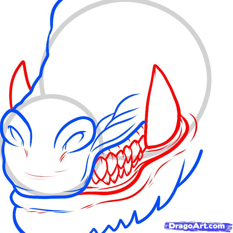 800x800 How To Draw An Evil Dragon, Step - Evil Dragon Drawing