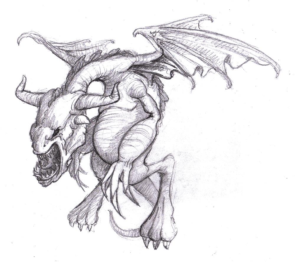 1000x888 Magellin Blog A Dragon Drawing - Evil Dragon Drawing
