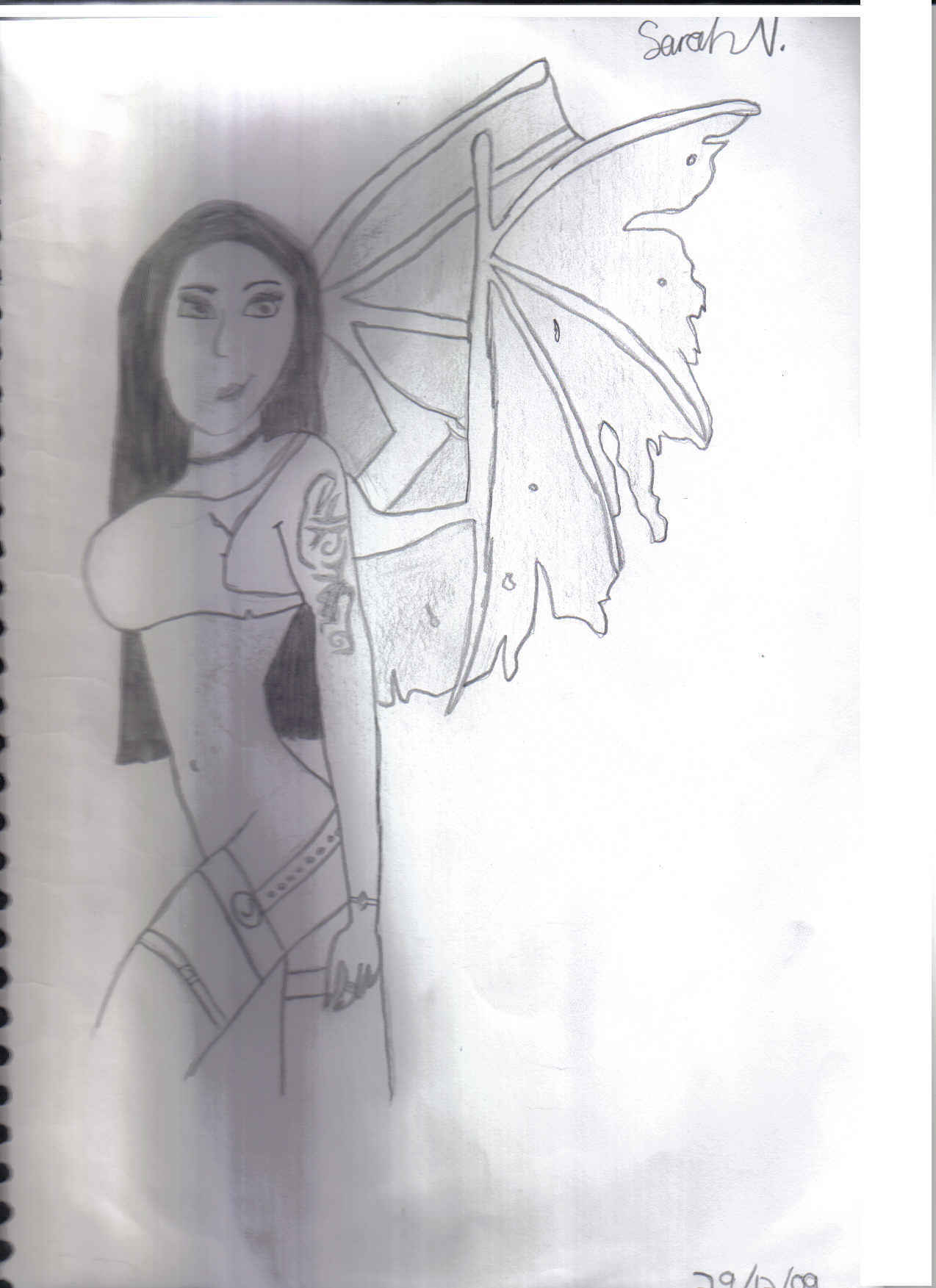 1274x1753 Drawing Evil Dragon Fairy Hd Fondo De Pantalla - Evil Dragon Drawing