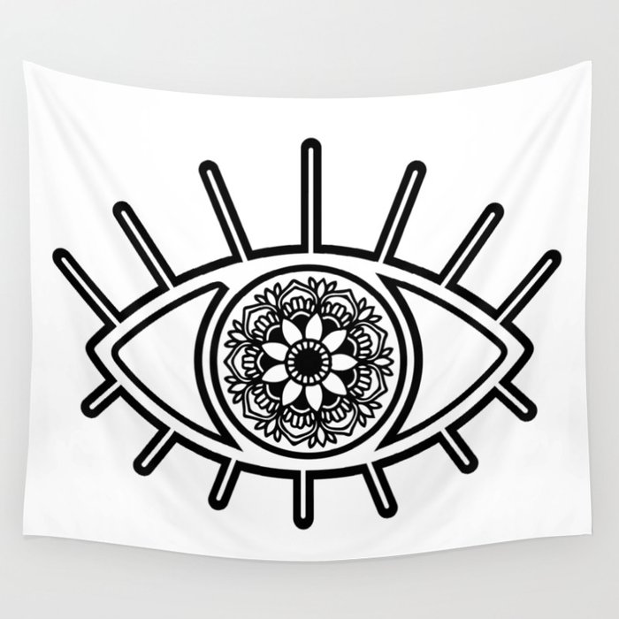 700x700 Mandala Evil Eye Wall Tapestry - Evil Eye Drawing