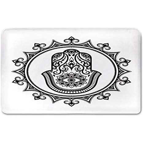 466x466 memory foam bath mat, evil eye, hamsa hand drawn - Evil Eye Drawing