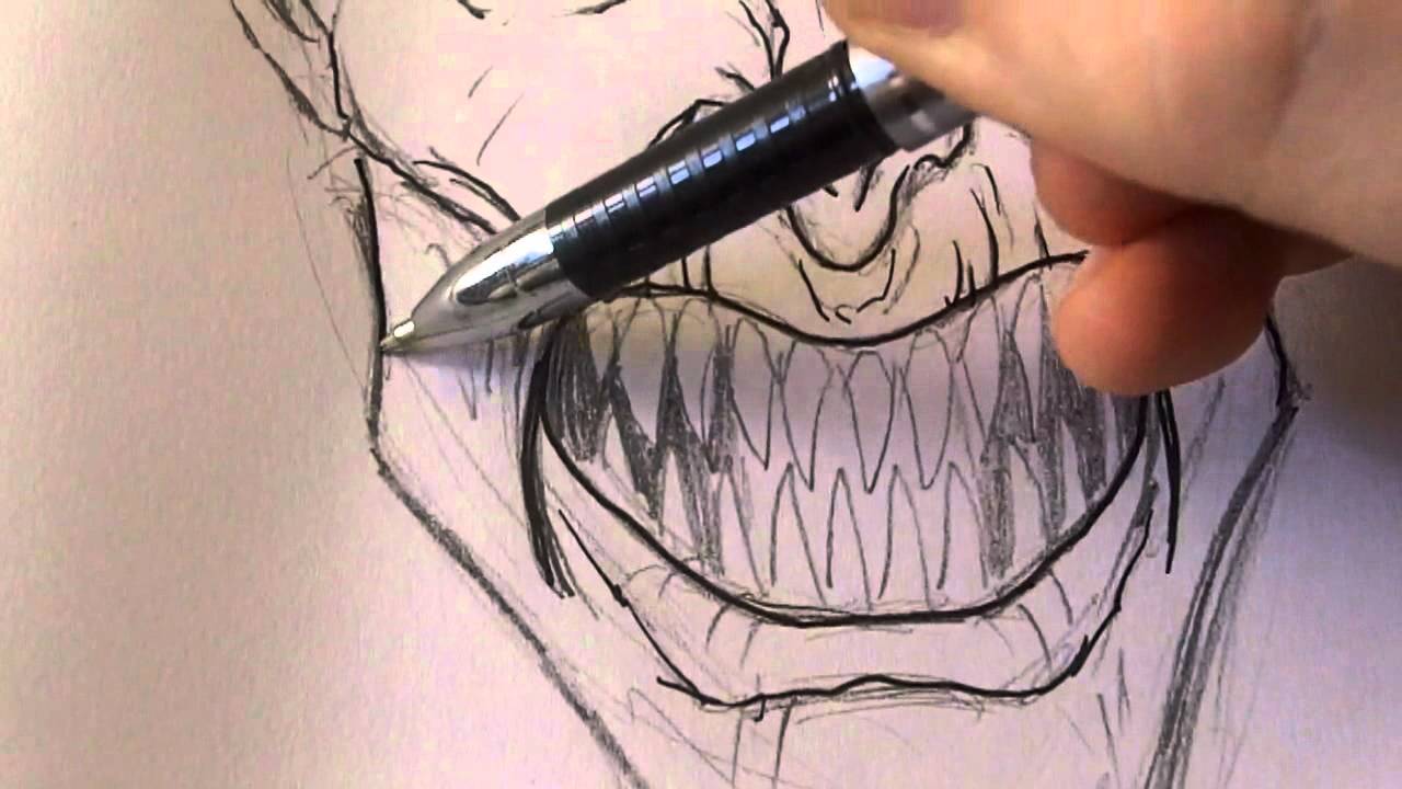 1280x720 Draw An Evil Face Part Ink The Drawing - Evil Face Drawing