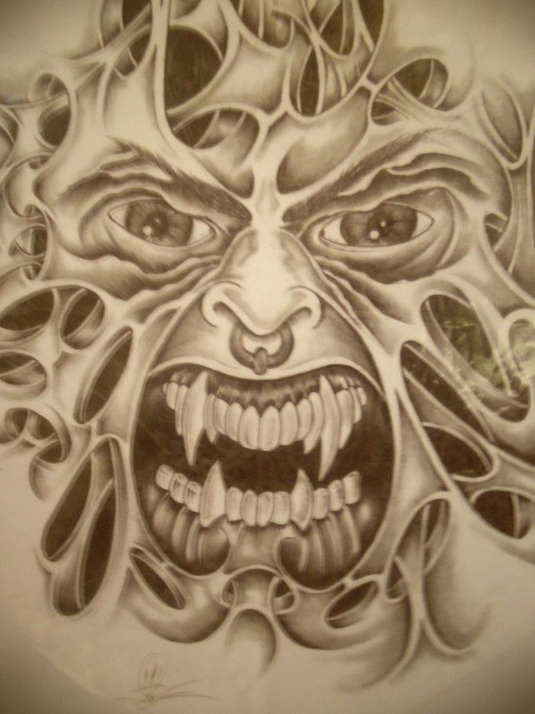 774x1032 Evil Drawings Tattoos Evil Face - Evil Face Drawing