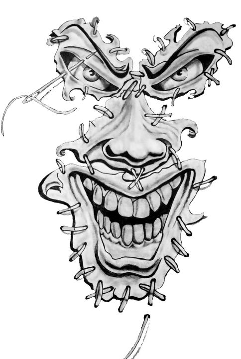 484x720 The Evil Face - Evil Face Drawing