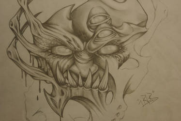 374x250 Evil Face Sketch - Evil Face Drawing