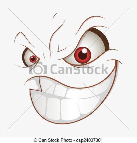 450x469 Bad Cartoon Evil Smile Expression Naughty Cartoon Face Smile - Evil Face Drawing
