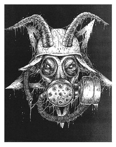 475x600 Hell Sworn To The Dark Art, Gas Mask Art, Satanic Art - Evil Gas Mask Drawing