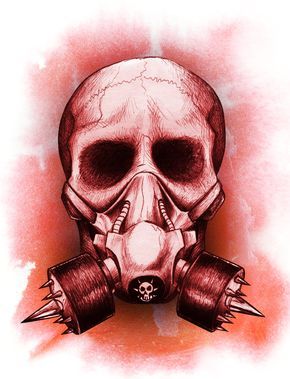 290x379 Wicked Skulls Gas Mask Skull - Evil Gas Mask Drawing