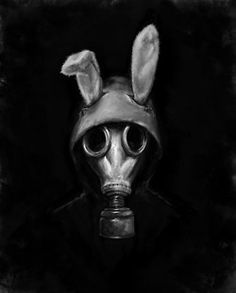 236x293 gas mask bunny futures past in gas mask art, masks art, art - Evil Gas Mask Drawing
