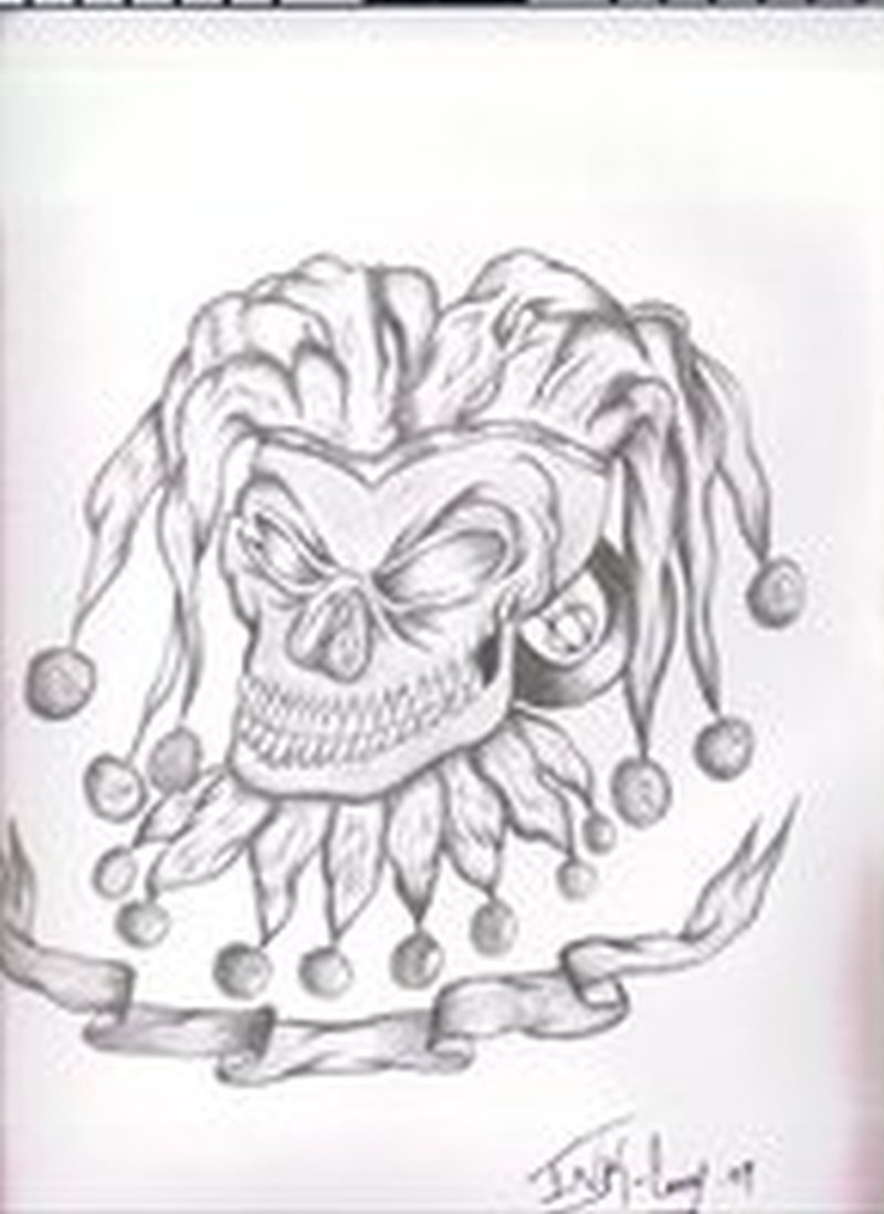800x1098 Evil Joker Tattoo Drawing - Evil Joker Drawing