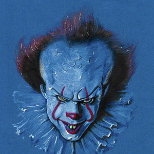 300x300 Scary Clown Drawings Fine Art America - Evil Joker Drawing