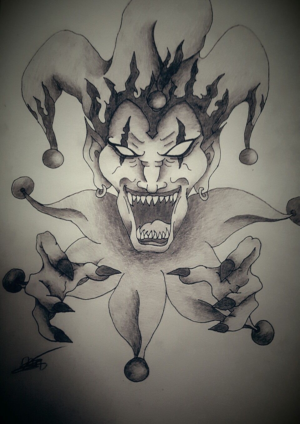 Scary Joker Drawing. 