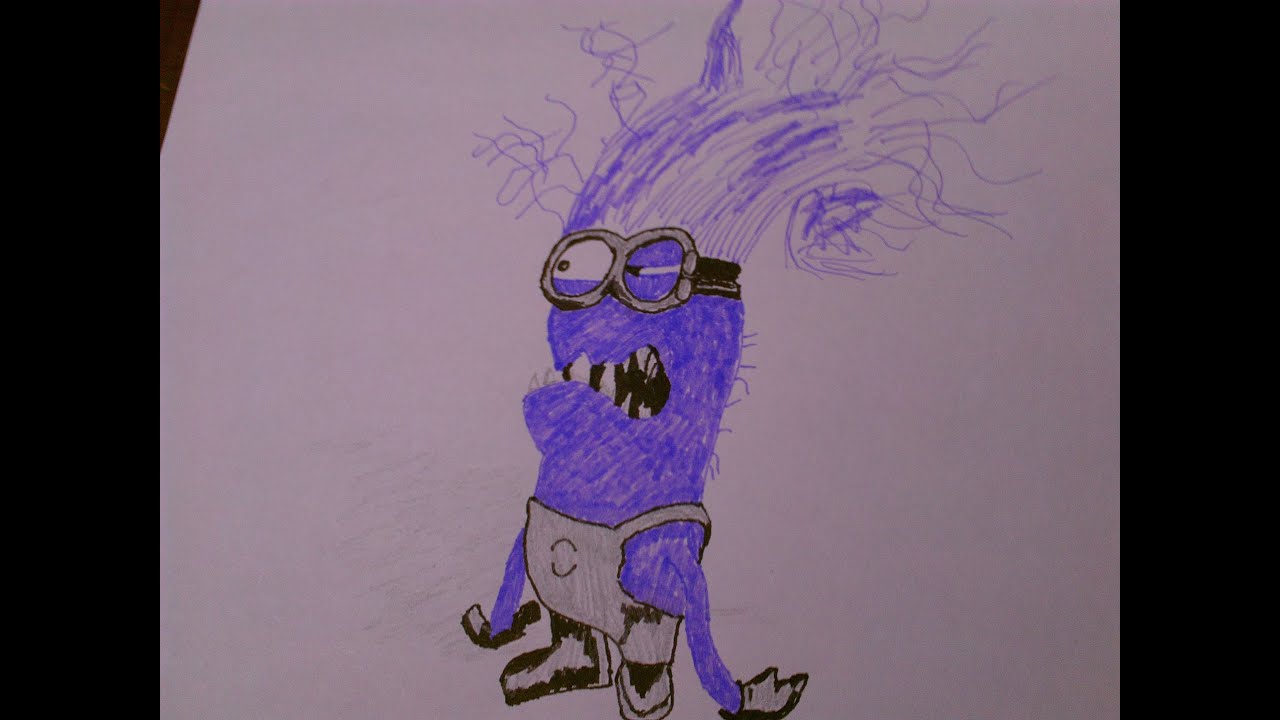 1280x720 How To Draw A Despicable Me Evil Minion - Evil Minion Drawing