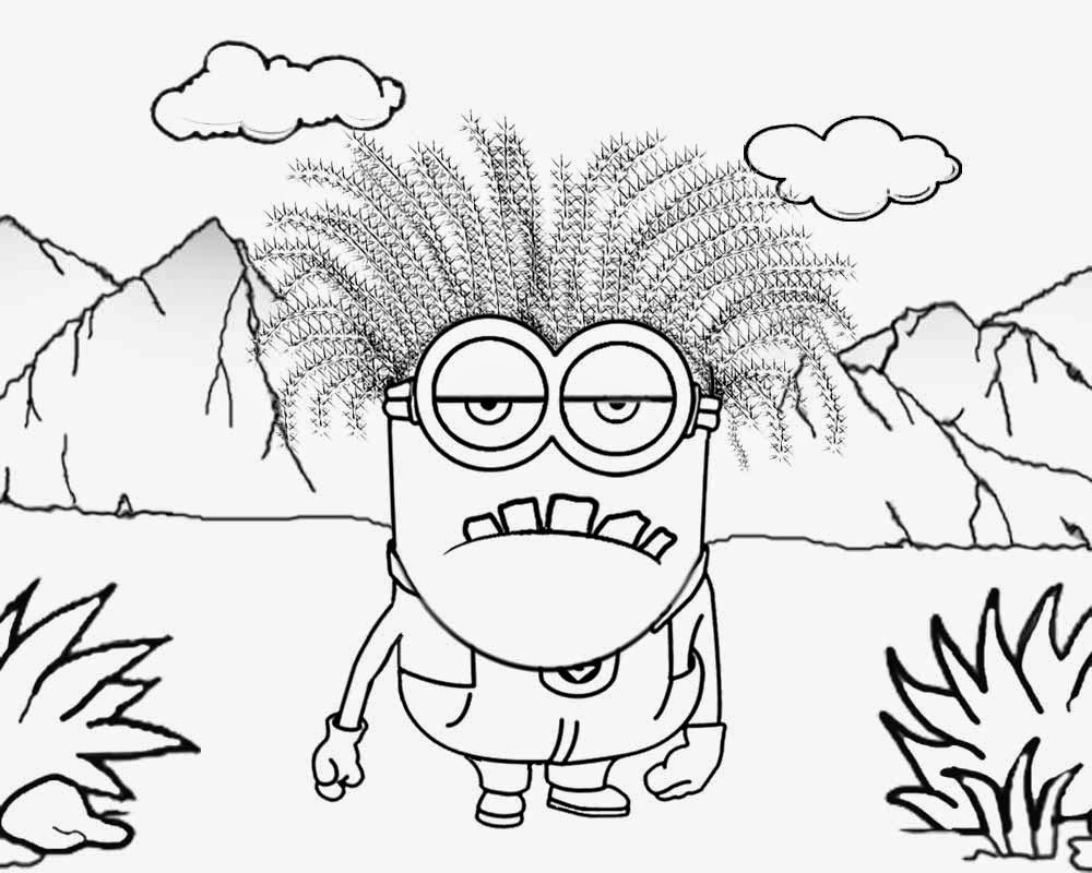 1000x800 Drawing Coloring Pages Costume Wild Caveman Evil Minion Image - Evil Minion Drawing