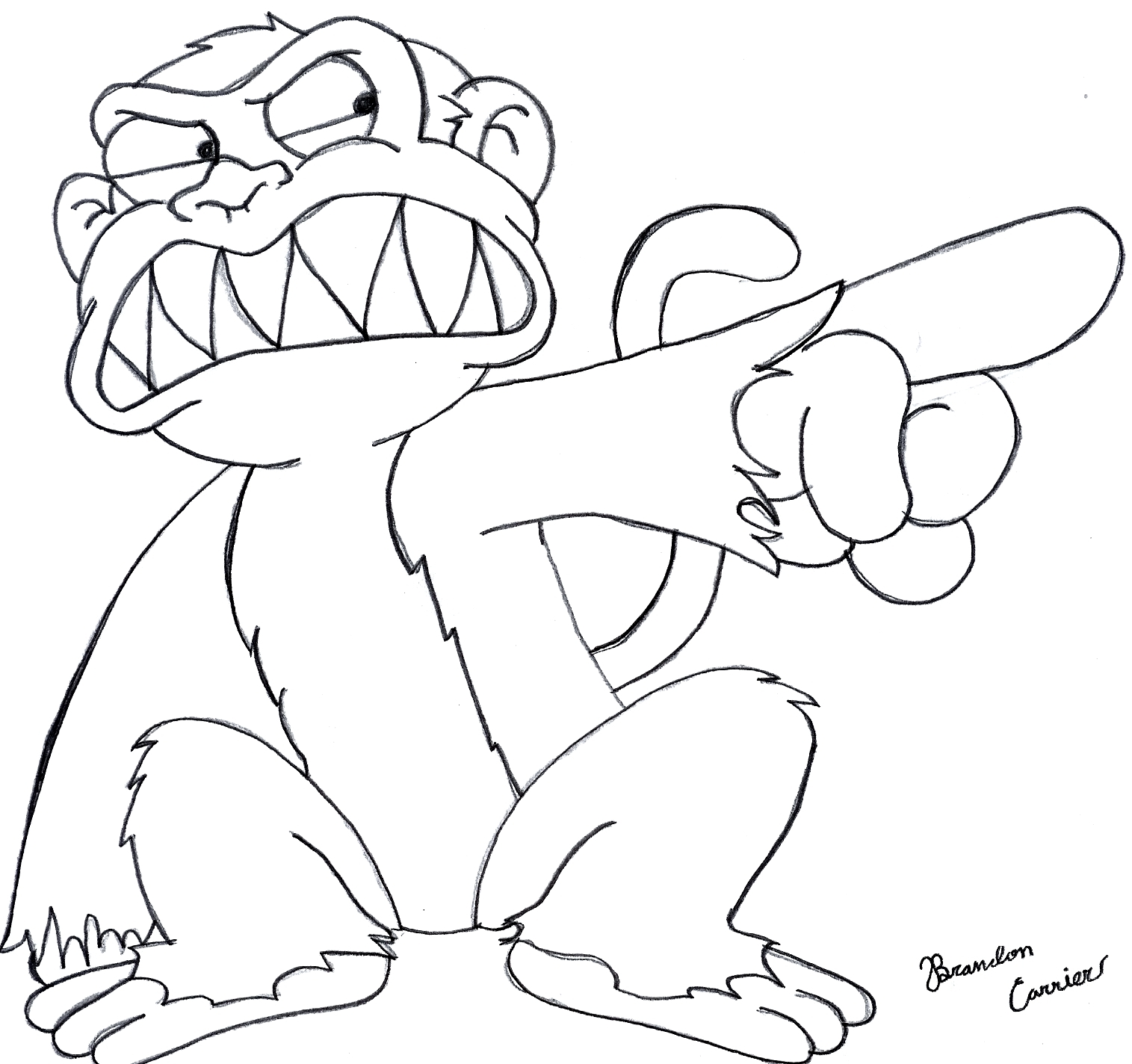 Рисовать злая обезьяна