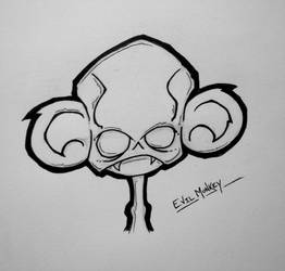 262x250 Evil Monkey Skull - Evil Monkey Drawing