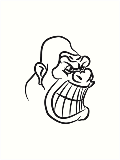 413x549 Gorillas Agro Evil Monkey Art Prints - Evil Monkey Drawing