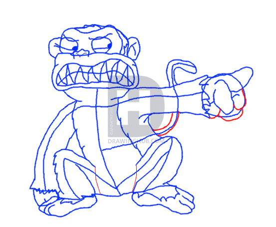 553x455 How To Draw The Evil Monkey From Family Guy, Step - Evil Monkey Drawing