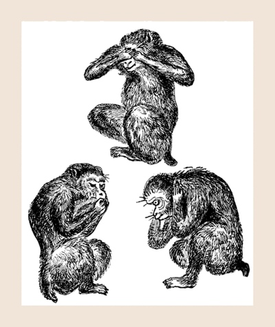 400x476 See No Evil - Evil Monkey Drawing