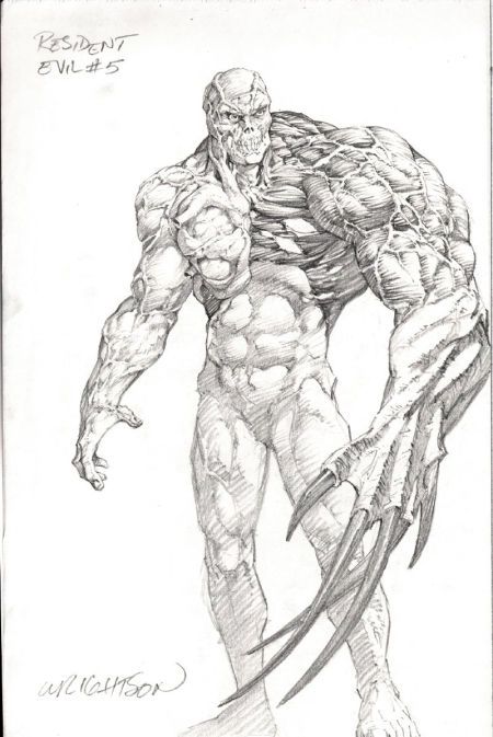 450x673 Bernie Wrightson Resident Evil Monster Illustration Illustration - Evil Monster Drawings