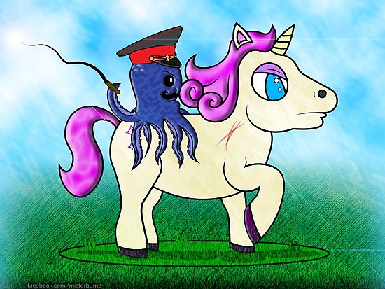 550x413 Evil Octopus Unicorn Photographic Prints - Evil Octopus Drawing