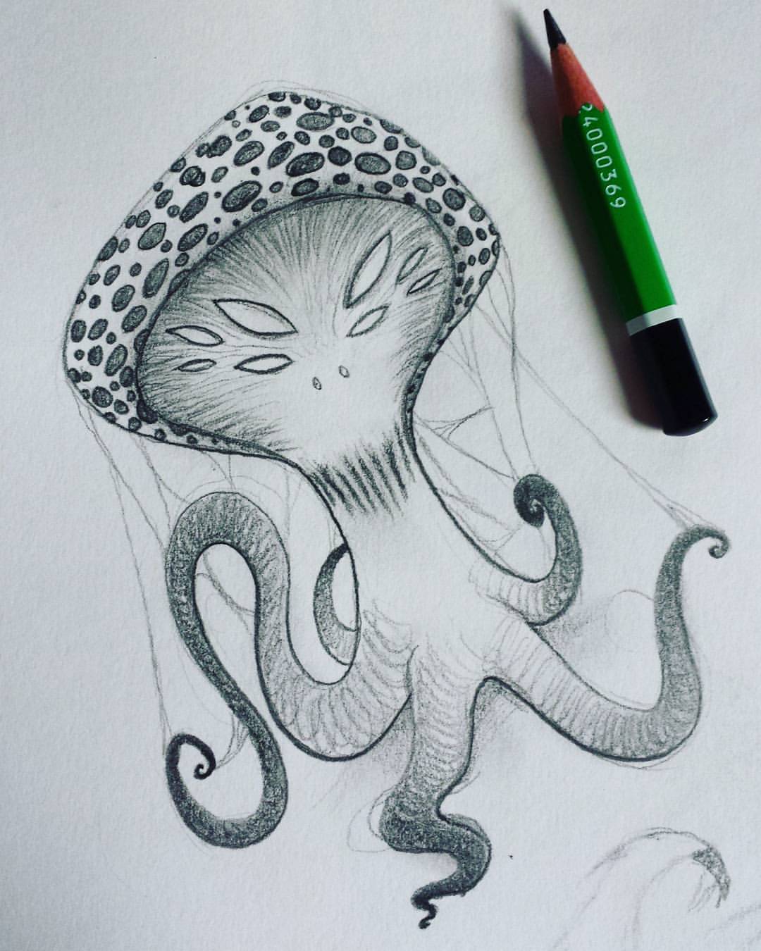 1080x1350 Monsters 'n' Stuff - Evil Octopus Drawing