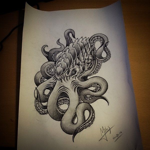 600x600 Octopus Drawing - Evil Octopus Drawing