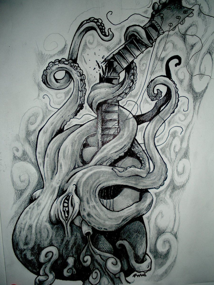 900x1200 Octopus Drawing Free Download - Evil Octopus Drawing