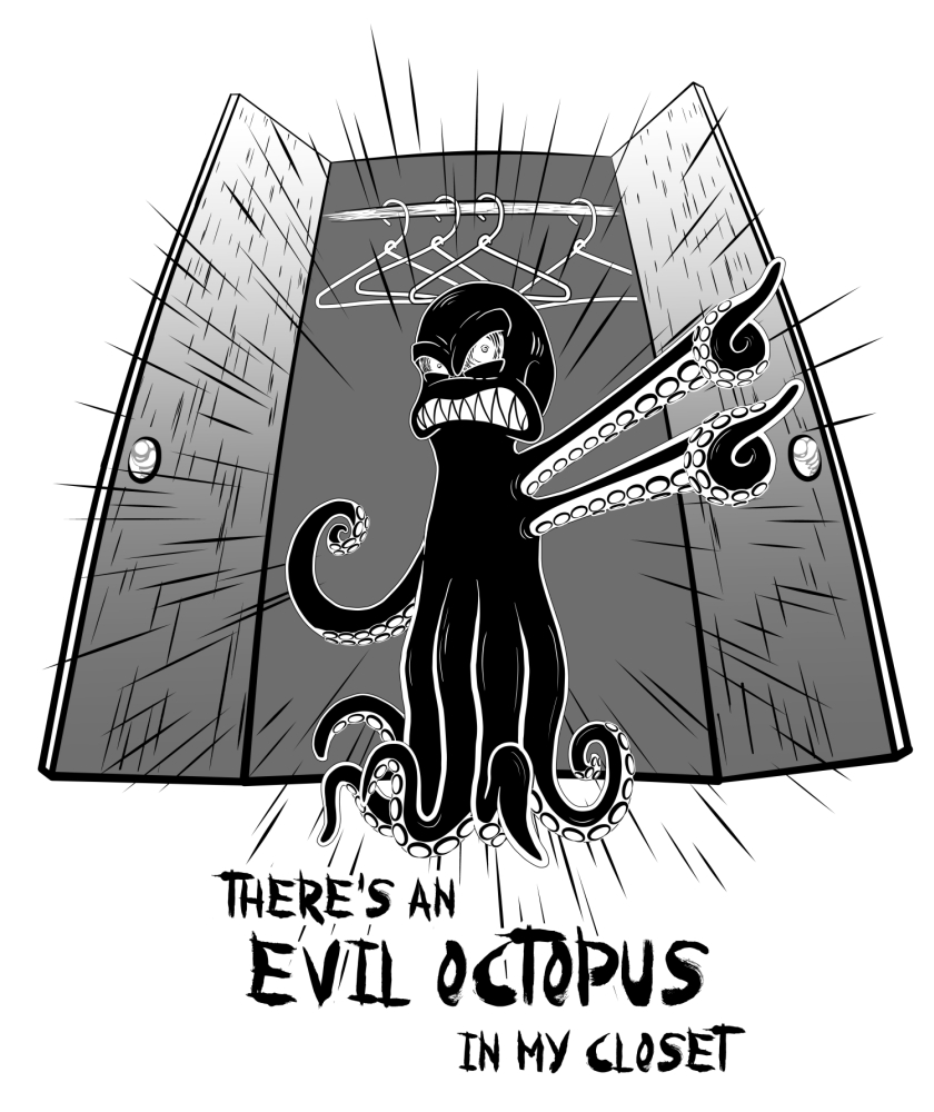 840x1000 There Is Evil Octopus In My Closet! Steemit - Evil Octopus Drawing