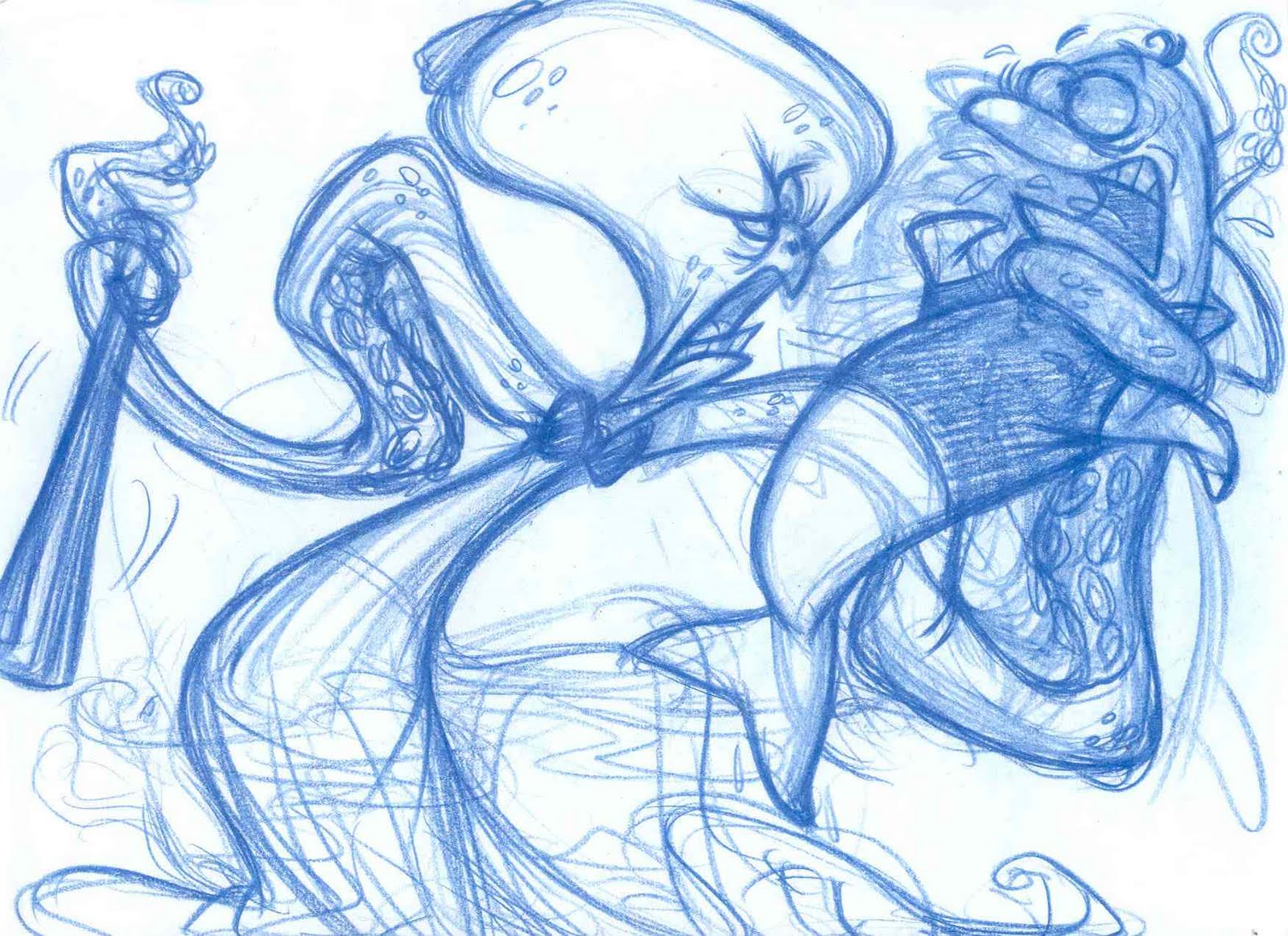 1600x1163 Crackerland - Evil Octopus Drawing