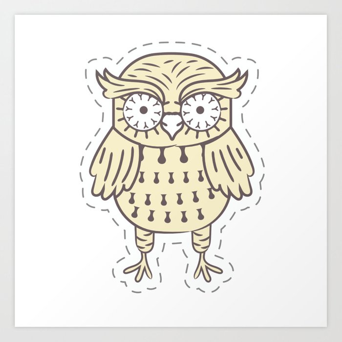 700x700 Evil Owl Art Print - Evil Owl Drawing