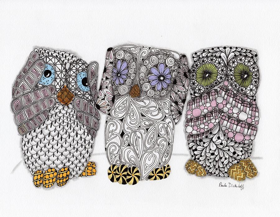 900x697 No Evil Owls Drawing - Evil Owl Drawing