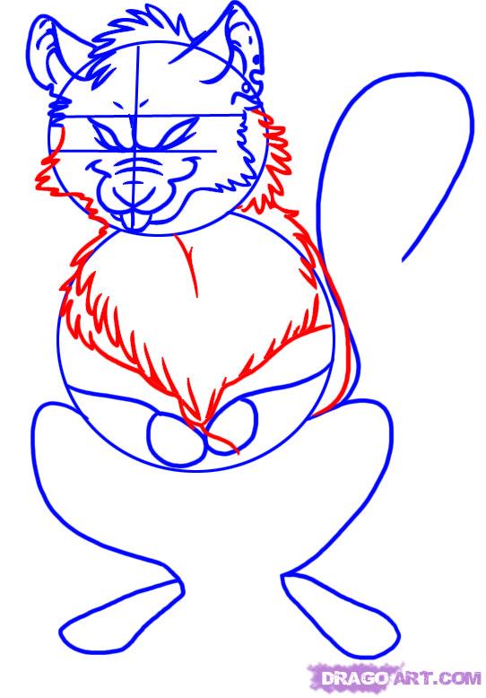 542x778 How To Draw A Cartoon Rat, Step - Evil Rat Drawing