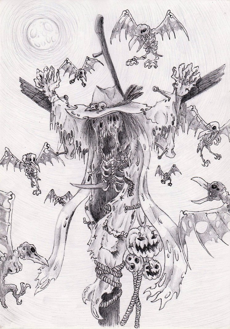 747x1069 Evil Scarecrow Face Drawing - Evil Scarecrow Drawings
