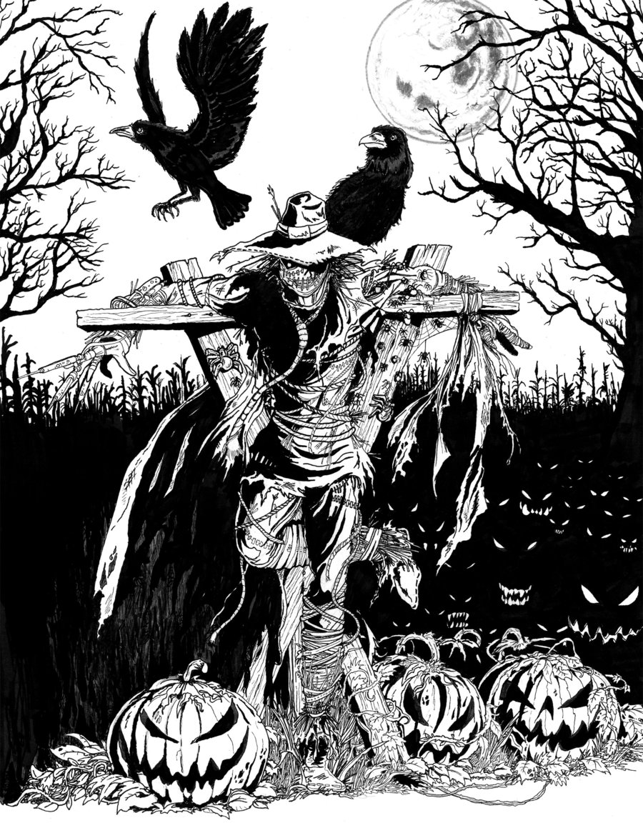 900x1152 Evil Scarecrow Drawing Commission - Evil Scarecrow Drawings