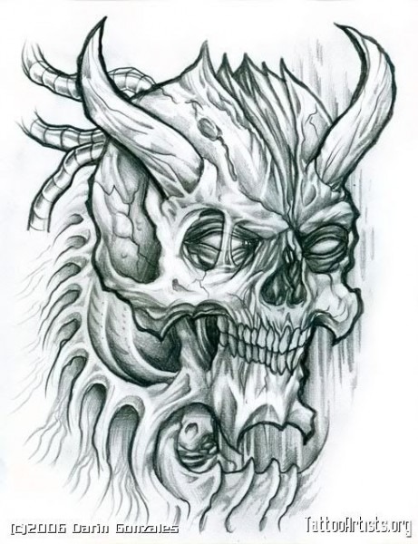 Evil Skull Drawing at PaintingValley.com | Explore collection of Evil ...