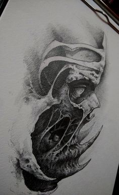 236x387 evil skull drawing drawing ideas skull art, art sketches, skull - Evil Skull Drawing