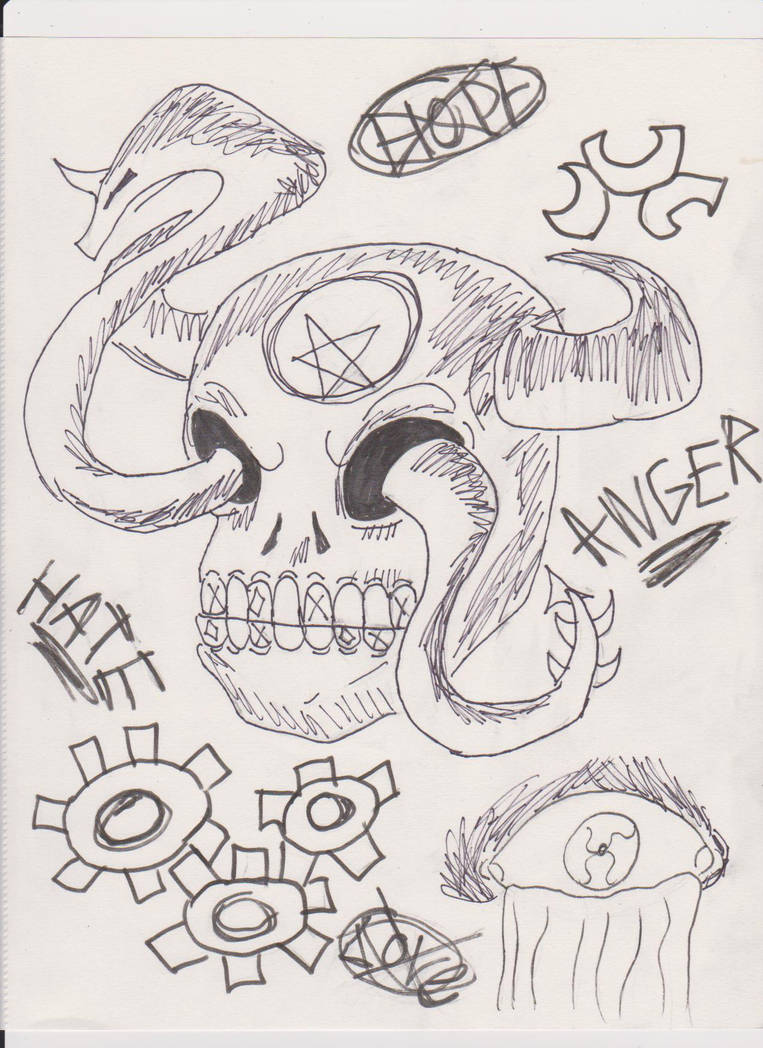 763x1048 Evil Skull Drawing - Evil Skull Drawing