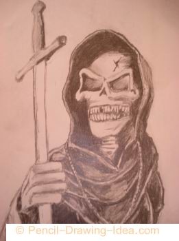 261x350 Evil Skull Drawing - Evil Skull Drawing