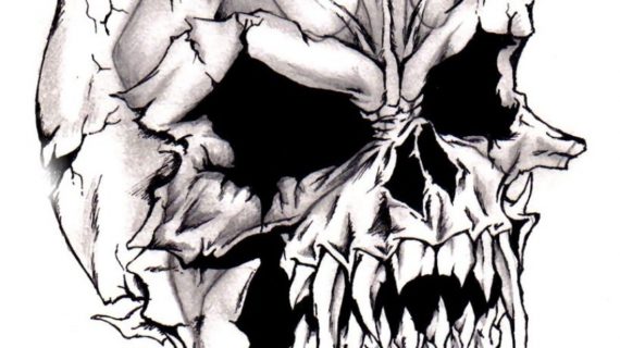 570x320 Evil Skull Drawings - Evil Skull Drawing