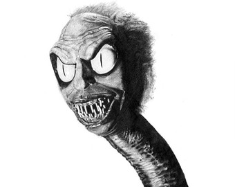 340x270 evil dead evil ash pencil drawing etsy - Evil Snake Drawing