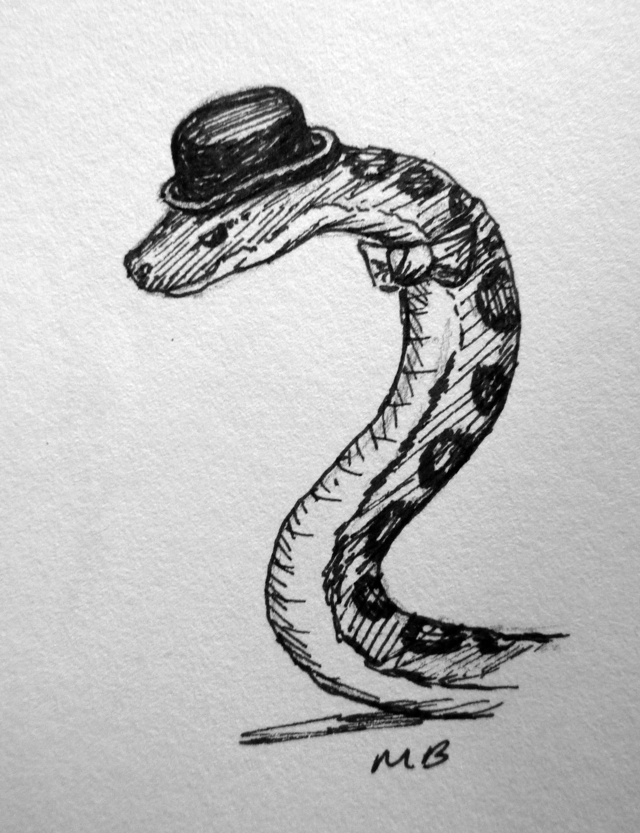 scary snake sketch