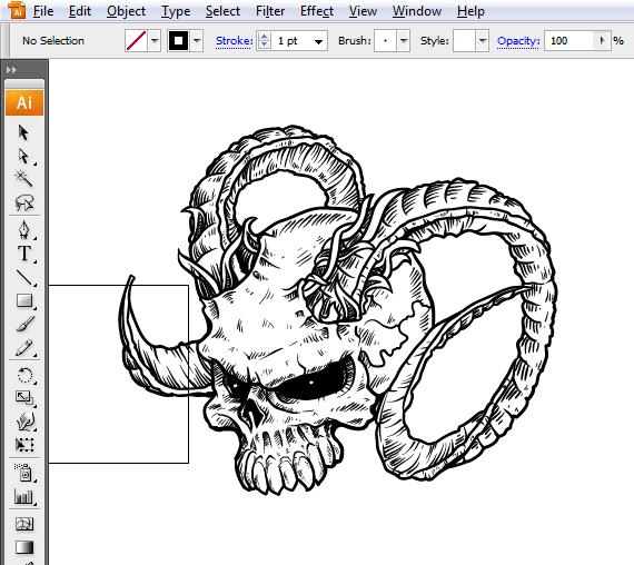 570x508 How To Draw Evil Vector Skulls In Illustrator - Evil Snake Drawing