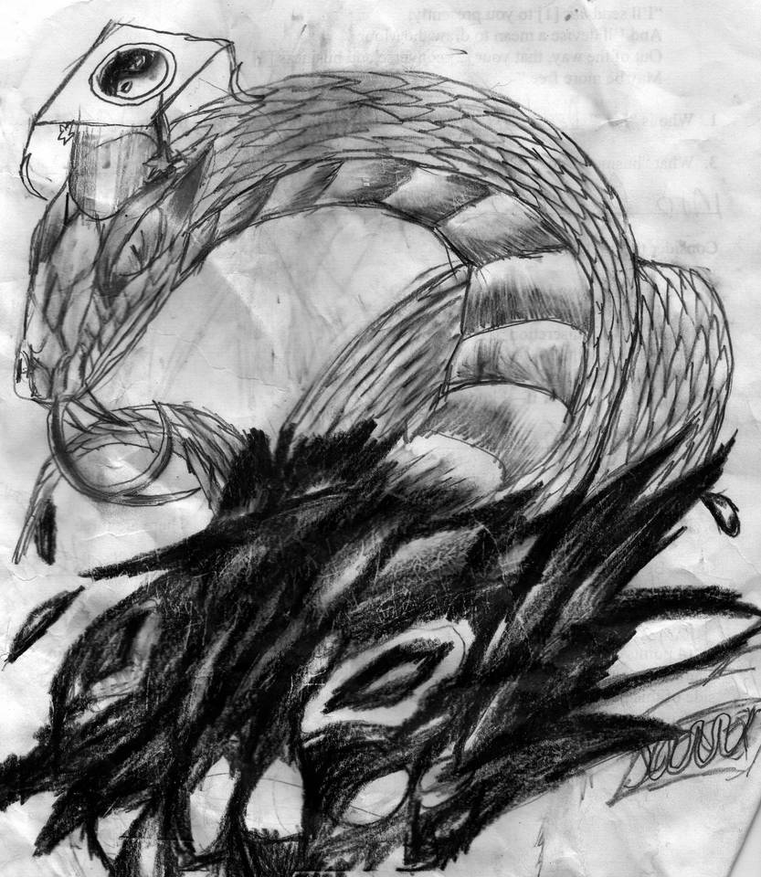 833x960 Old Evil Snake Lord - Evil Snake Drawing