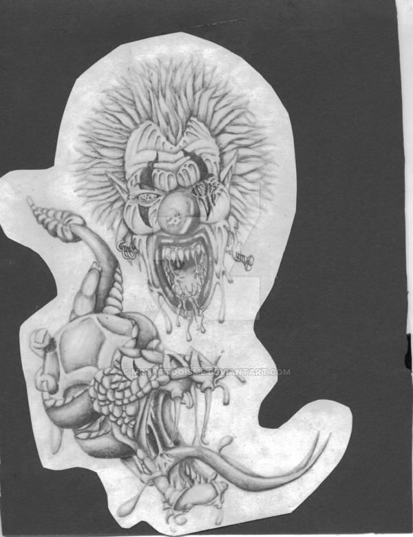 600x780 Evil Clown And Snake - Evil Snake Drawing