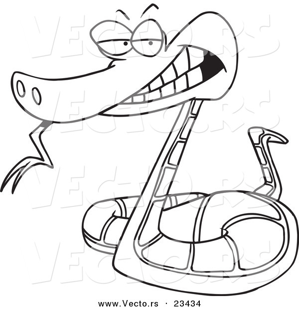 600x620 Cartoon Vector Of Cartoon Evil Snake - Evil Snake Drawing